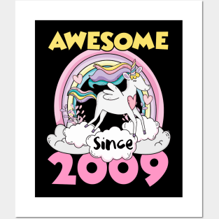 Cute Awesome Unicorn 2009 Funny Gift Pink Posters and Art